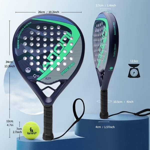 IANONI PR8300 Padel Racket | Carbon Fiber Beginner Racket | Green