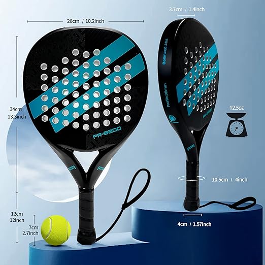 IANONI PR8200 Padel Racket | Carbon Fiber Beginner Racket | Blue