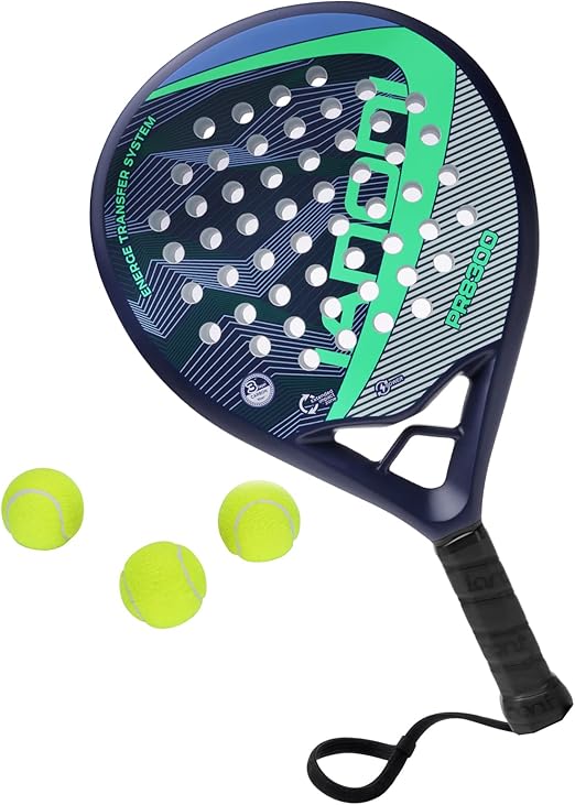 IANONI PR8300 Padel Racket | Carbon Fiber Beginner Racket | Green