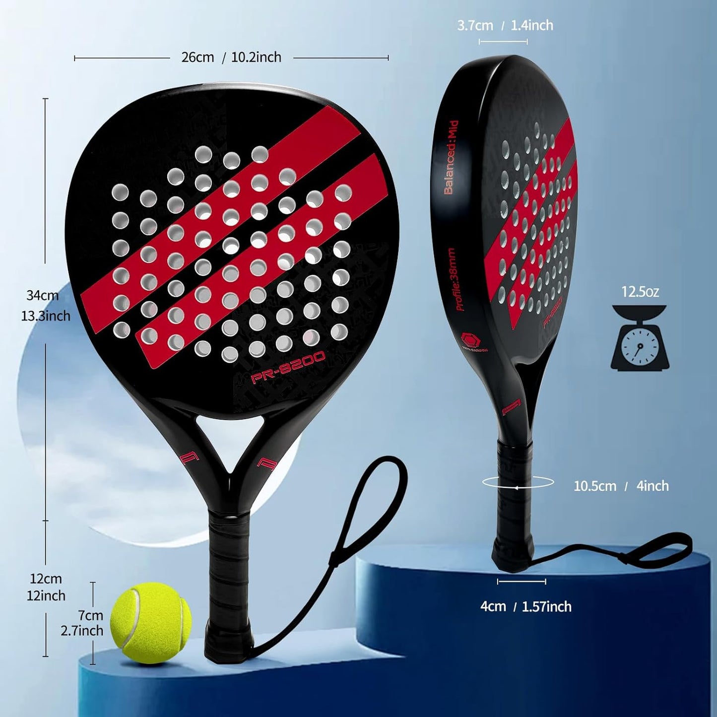 IANONI PR8200 Padel Racket | Red