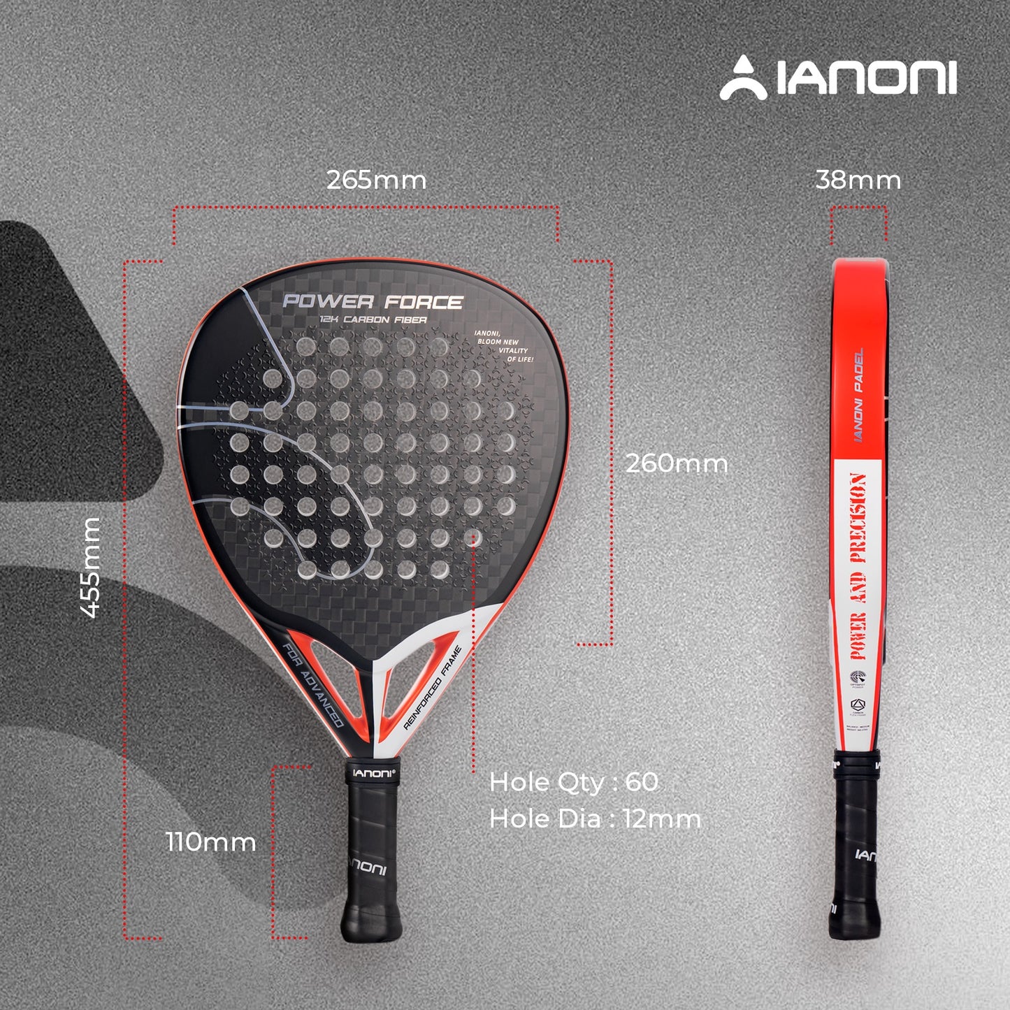IANONI Padel Power Force Red Professional