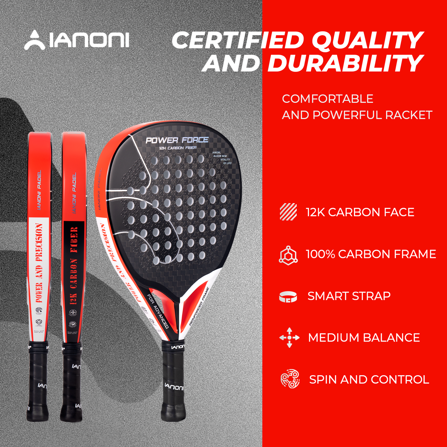 IANONI Padel Power Force Red Professional
