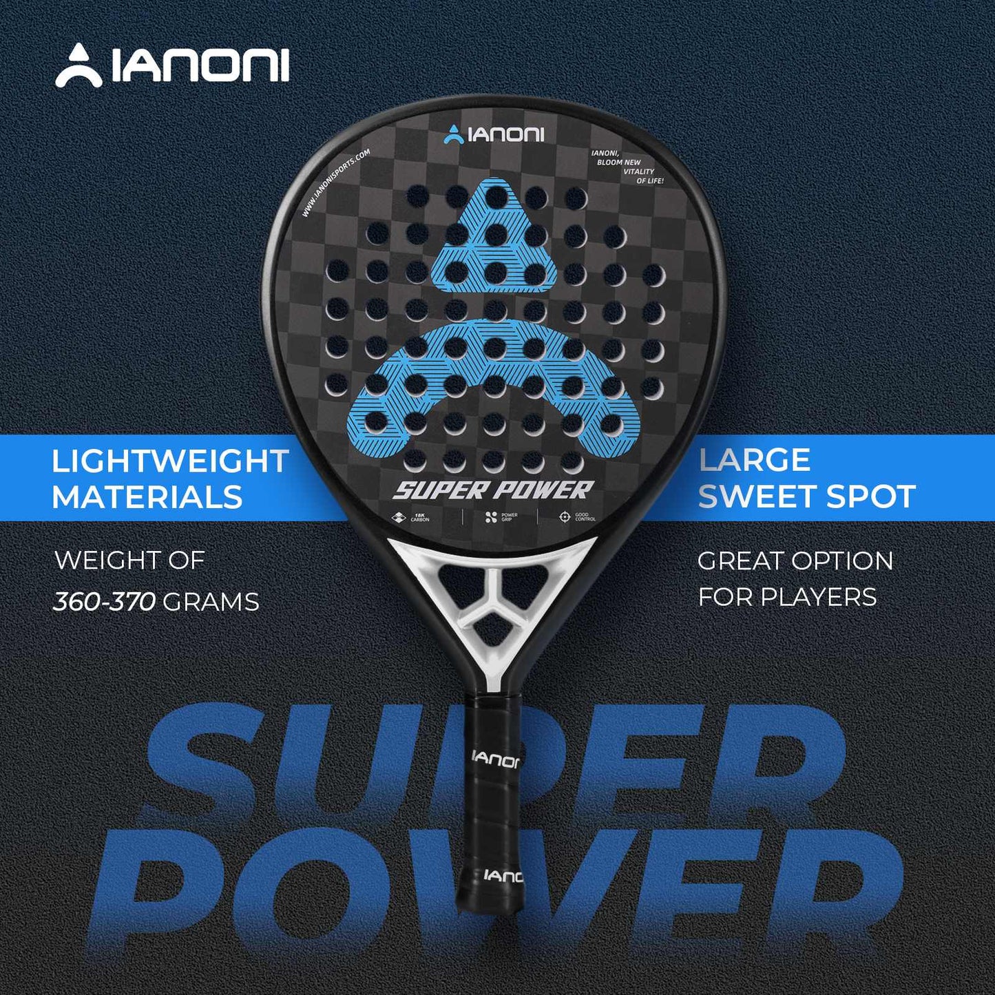 IANONI Padel Superpower Black/Blue Professional