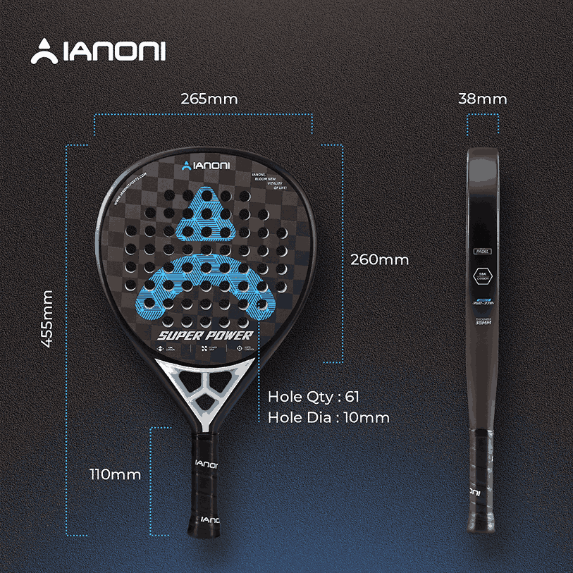 IANONI Padel Superpower Black/Blue Professional