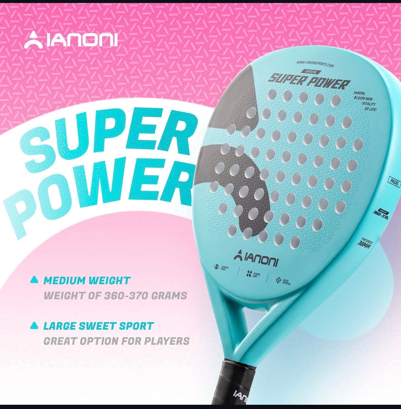 IANONI Padel Racket Superpower Blue Advanced