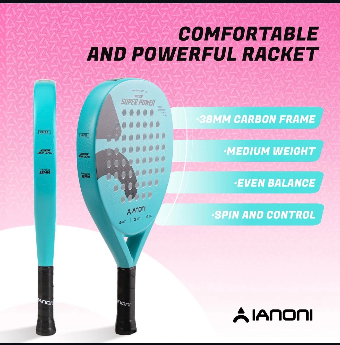 IANONI Padel Racket Superpower Blue Advanced