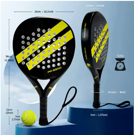 IANONI PR8200 Padel Racket | Carbon Fiber Beginner Racket | Yellow
