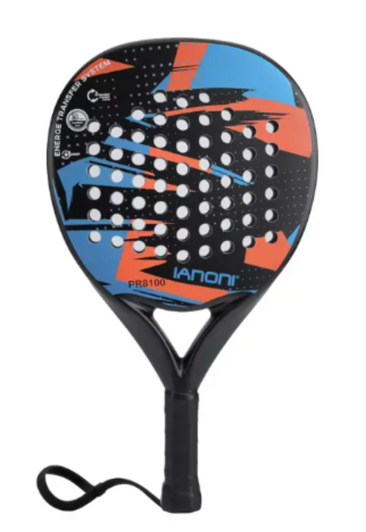 IANONI PR8100 Padel Racket | Carbon Fiber Beginner Racket | Orange & Blue