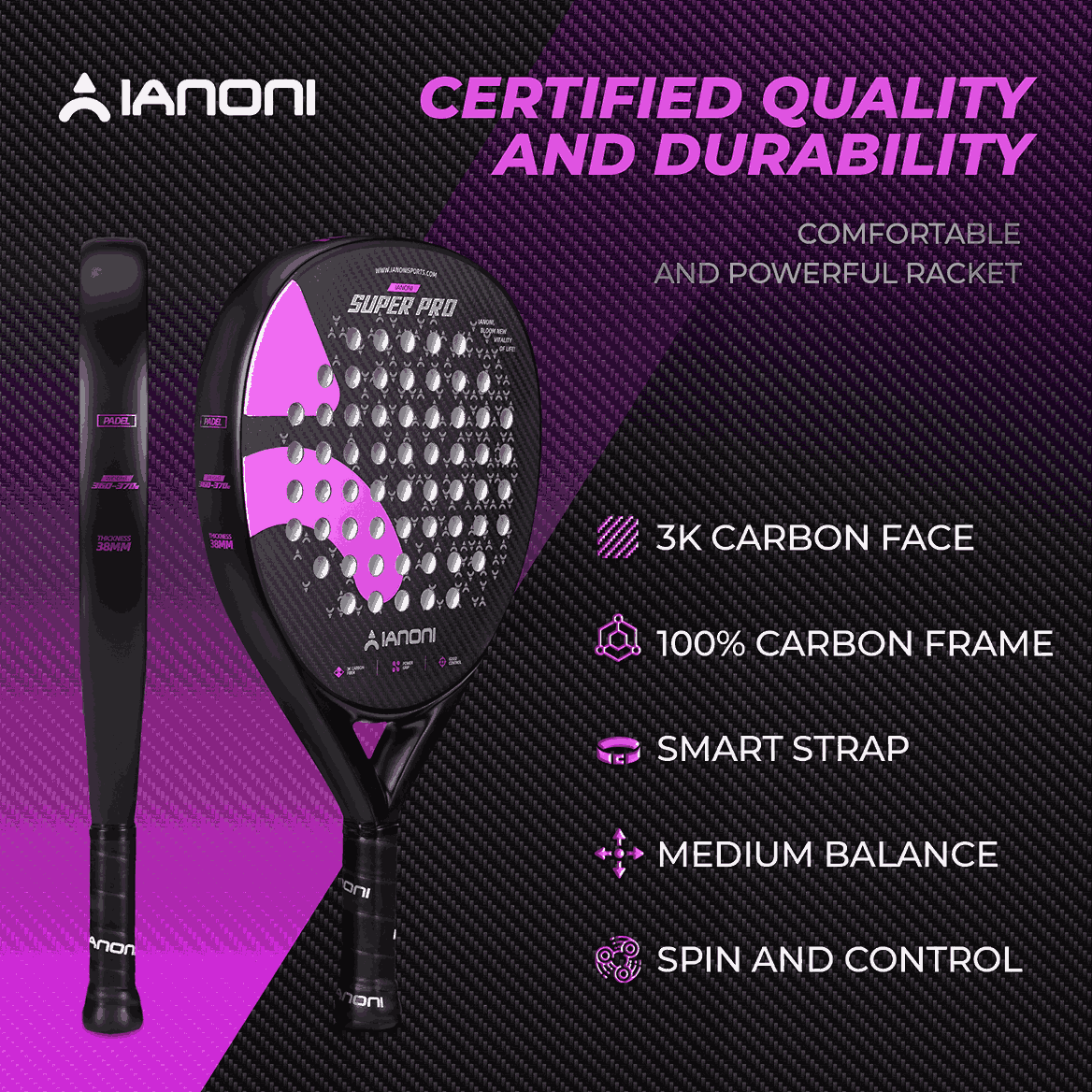 IANONI Padel Super Pro Purple Professional