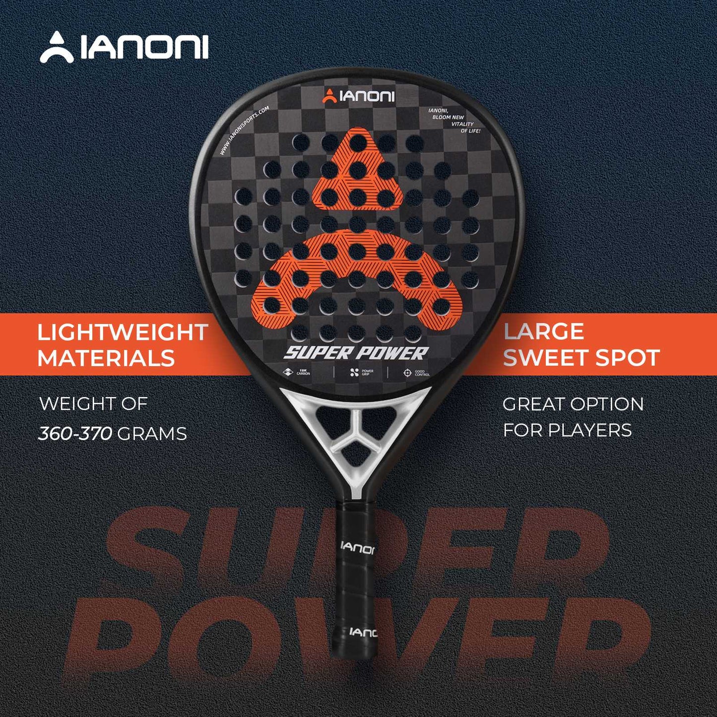 IANONI Padel Super Power Black/Orange Professional