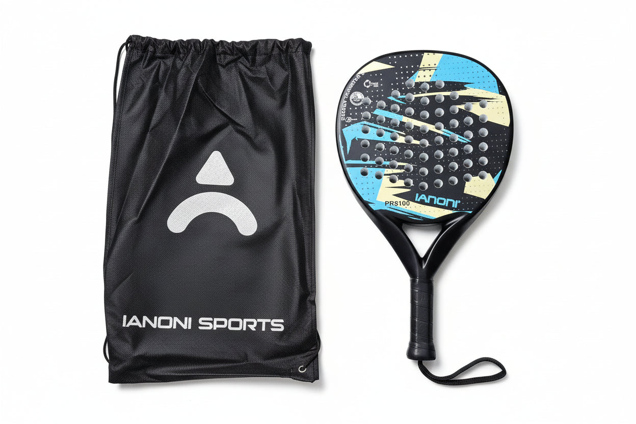 IANONI PR8100 Padel Racket | Carbon Fiber Beginner Racket | Sky Blue