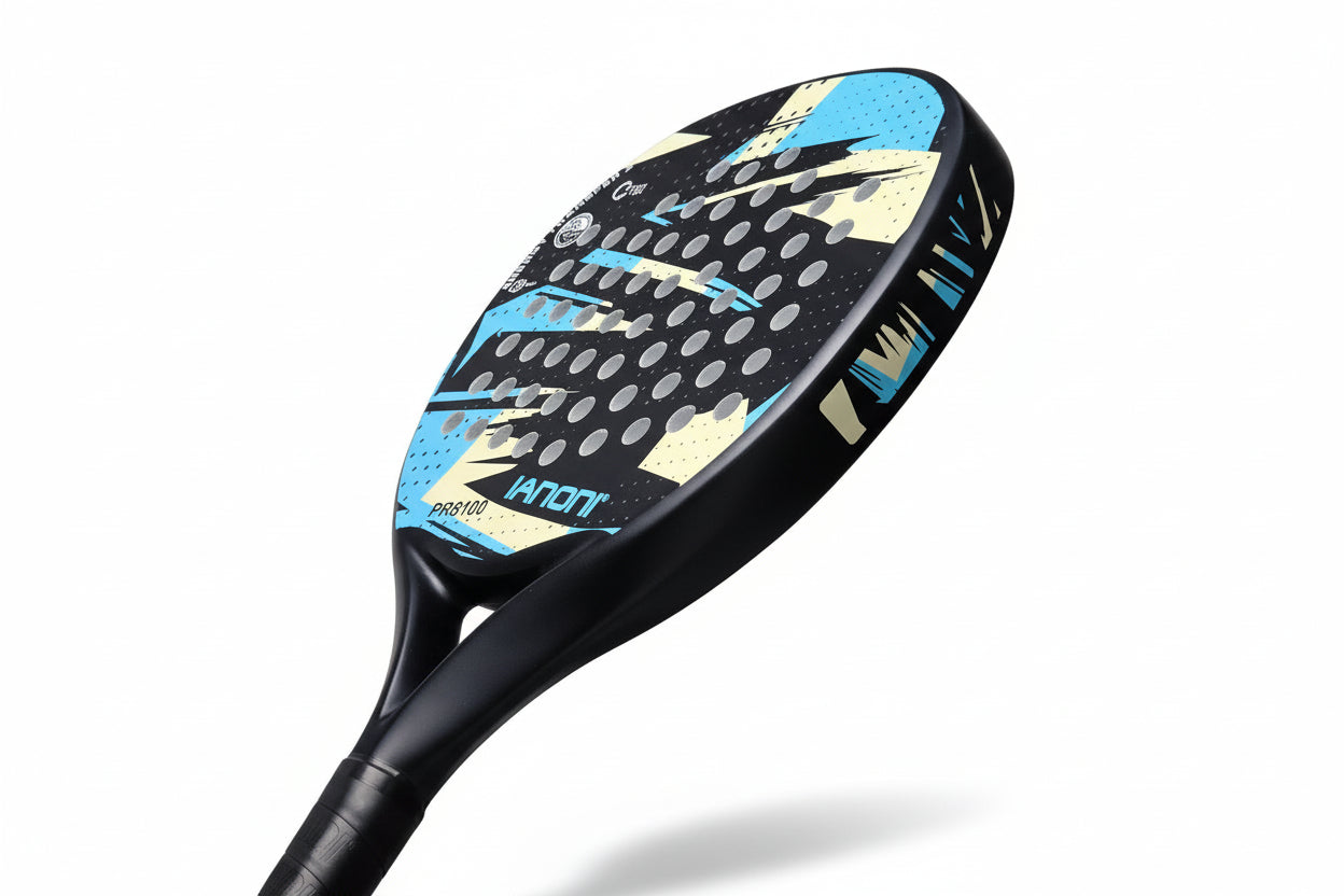 IANONI PR8100 Padel Racket | Carbon Fiber Beginner Racket | Sky Blue
